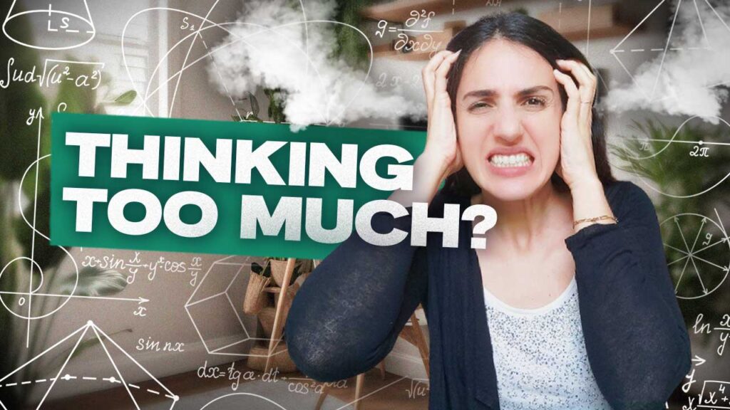 Woman is overthinking with smoke coming out of her brain